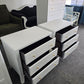 Super cute white lacquered pair of nightstands
