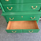 Green lacquer solid wood chest