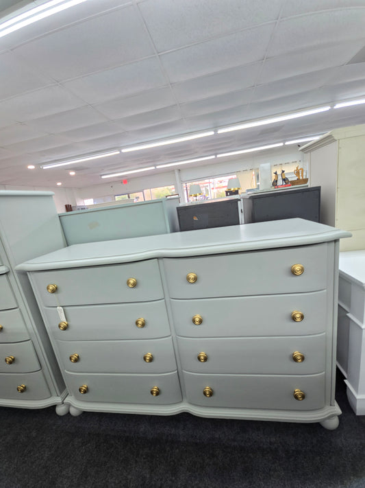 8 drawers gray dresser - solid wood