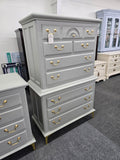 Broyhill tall gray chest