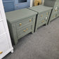 Pewter green farmhouse pair of nightstands