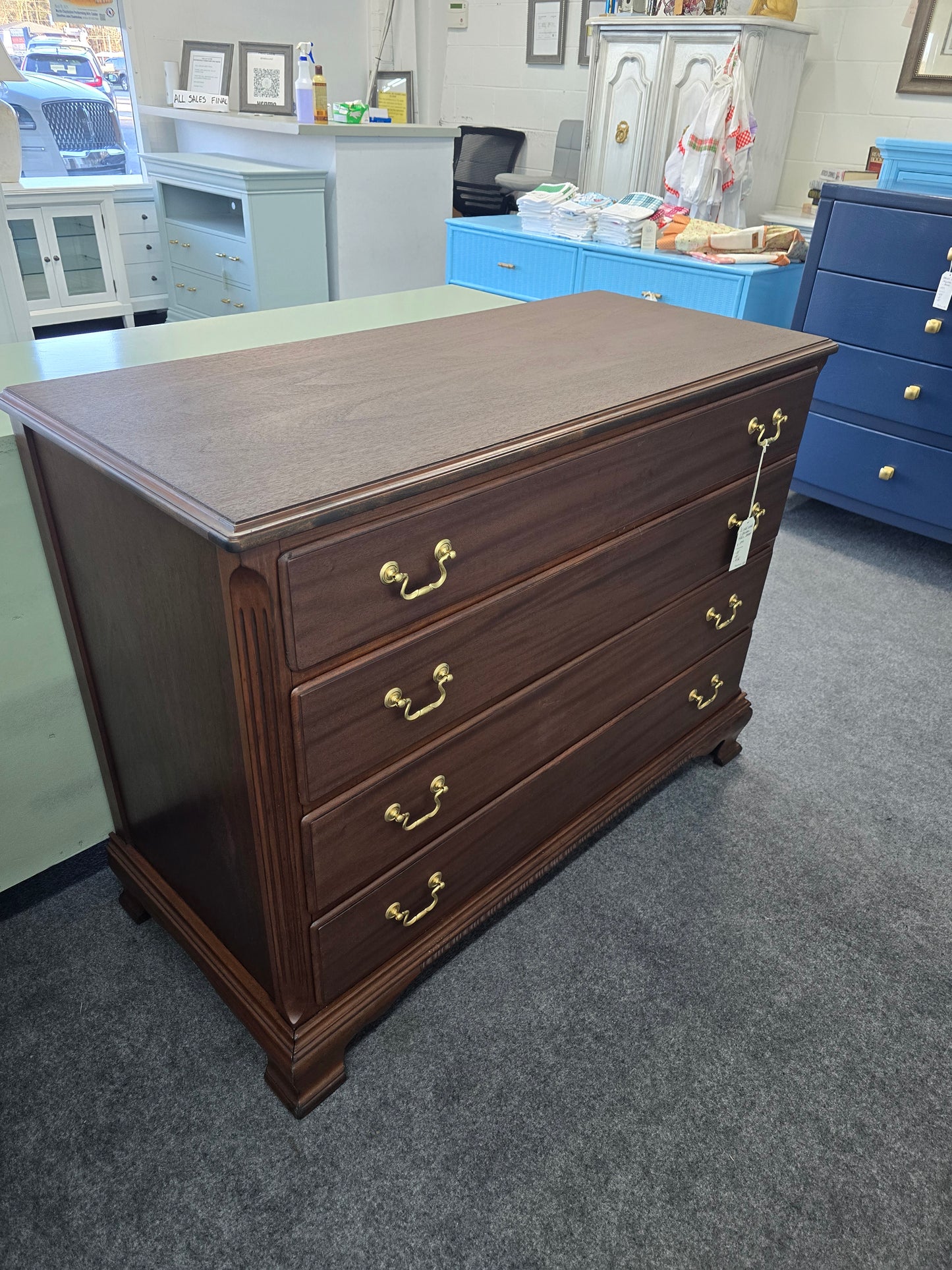 1950's solid wood 4 drawers dresser