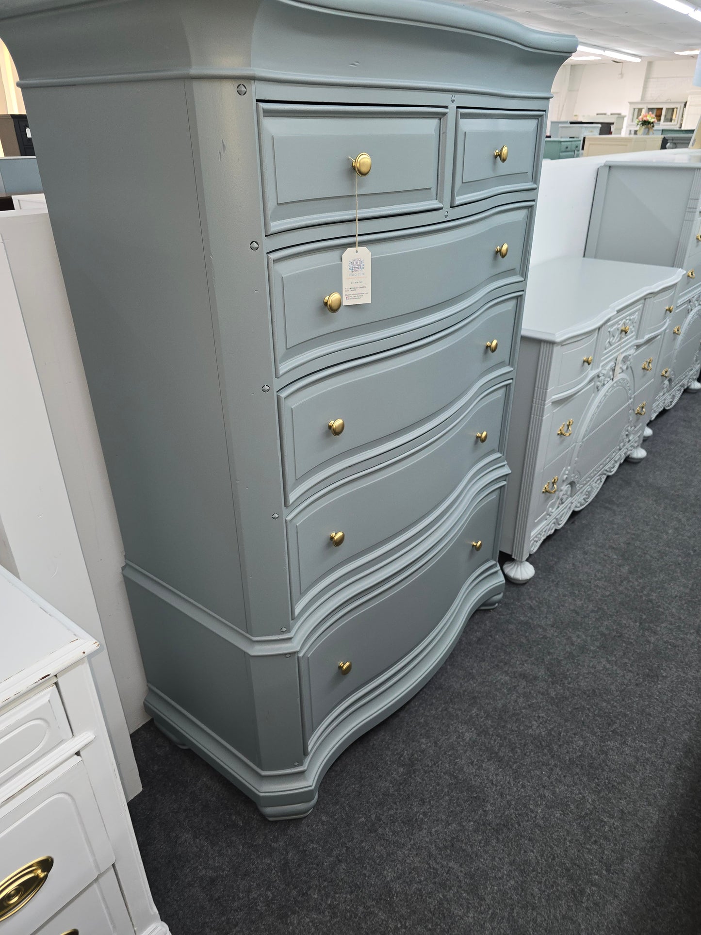 Broyhill teal tall chest