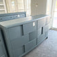 Dark blue layered 6 drawers dresser