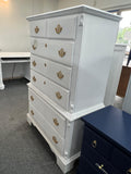 Vintage white Distressed chest of drawers