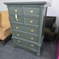 5 drawers green lacquered chest