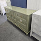 Solid wood plive green lacquered Rotta dresser