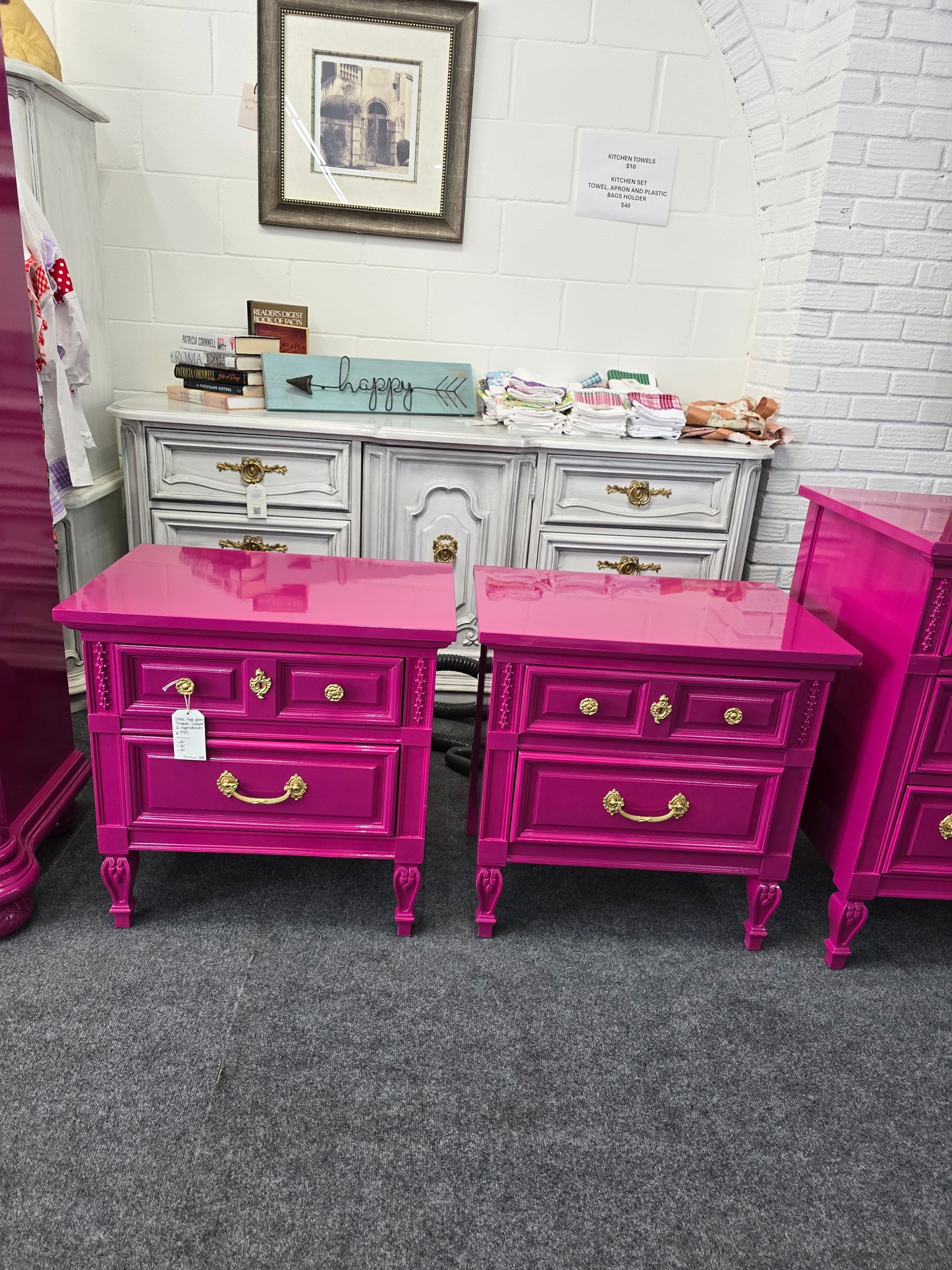 Dixie Regency pair of nightstands lacquered