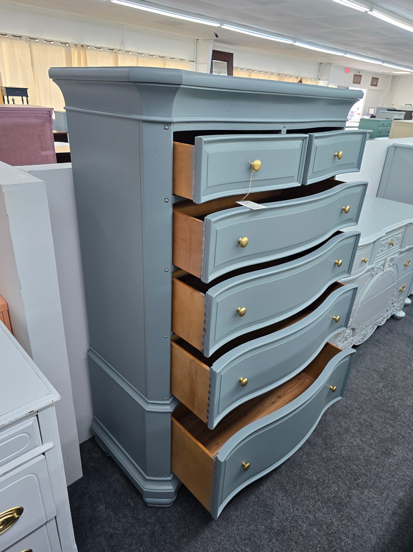 Broyhill teal tall chest