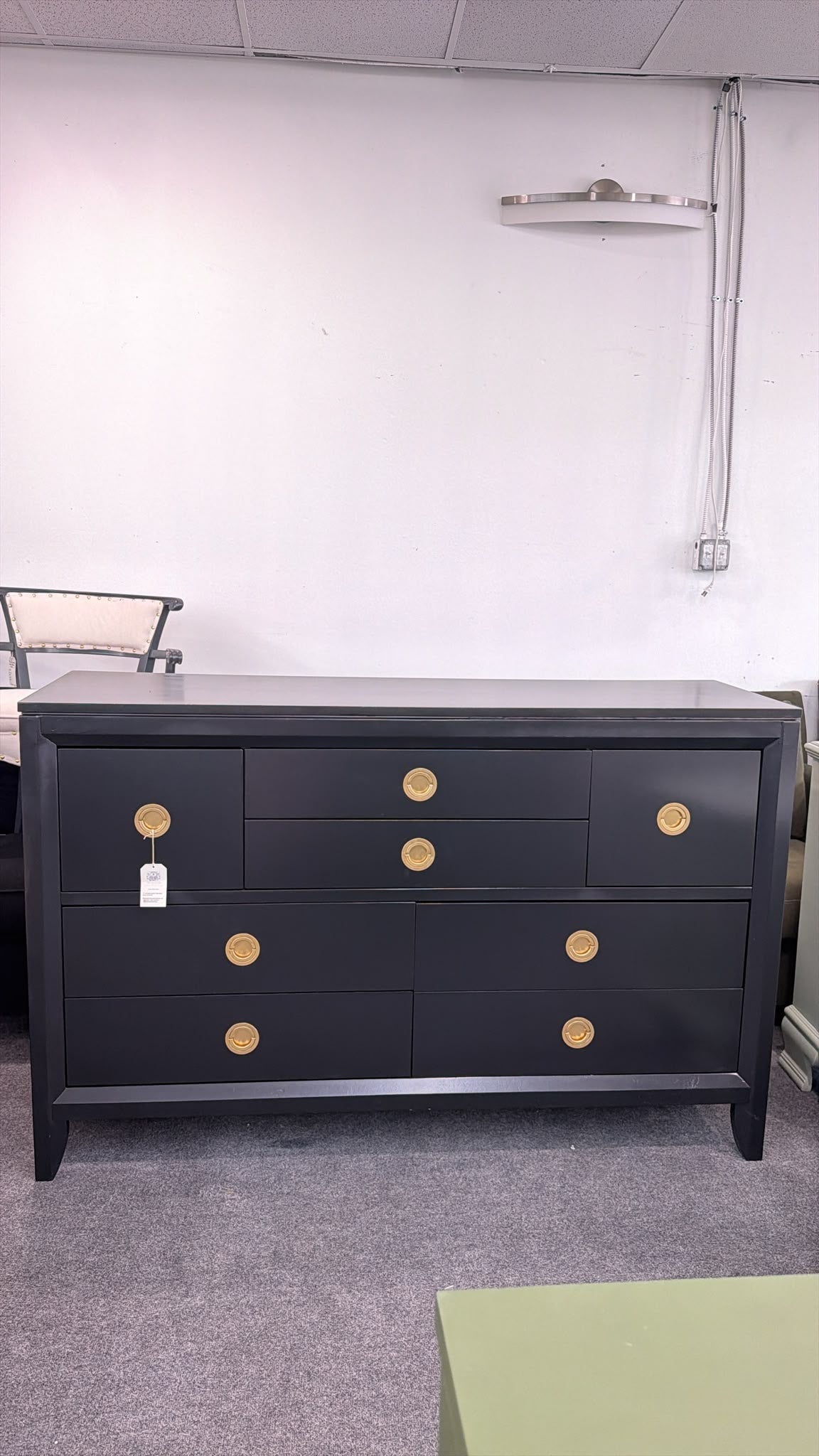 Pulaski black lacquered dresser