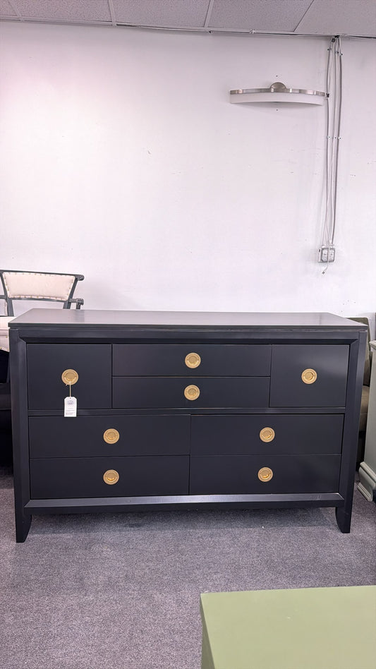 Pulaski black lacquered dresser