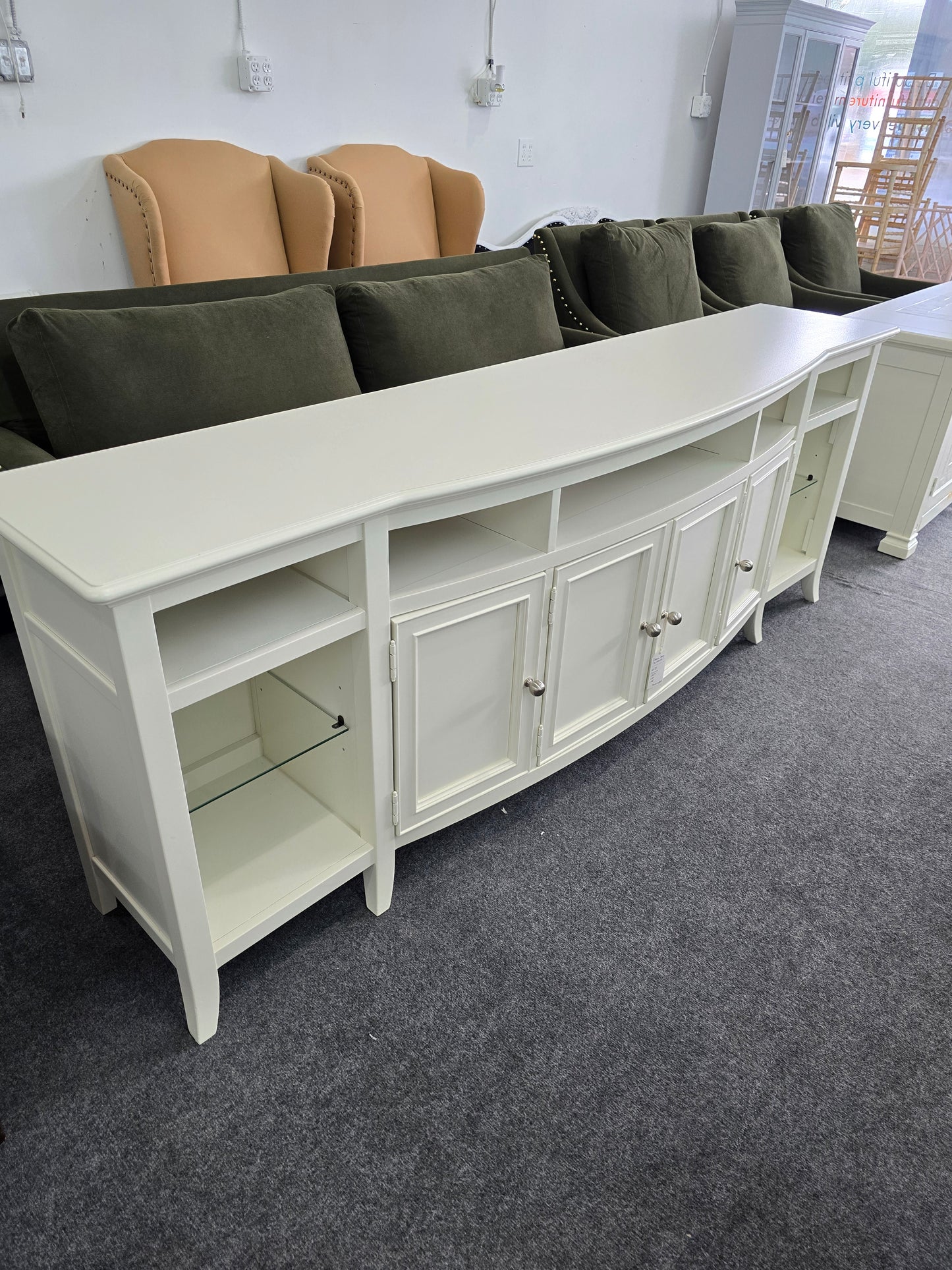 Cream long tv stand