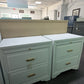 White lacquered pair of nightstands