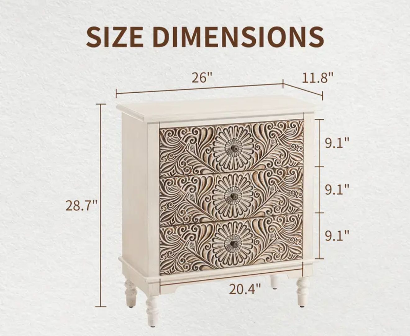 2 pieces Vintage carved nightstands- new