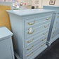 Solid wood light blue United chest