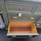 Broyhill olive green lacquered dresser