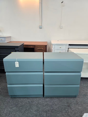 LANE pair of teal nightstands