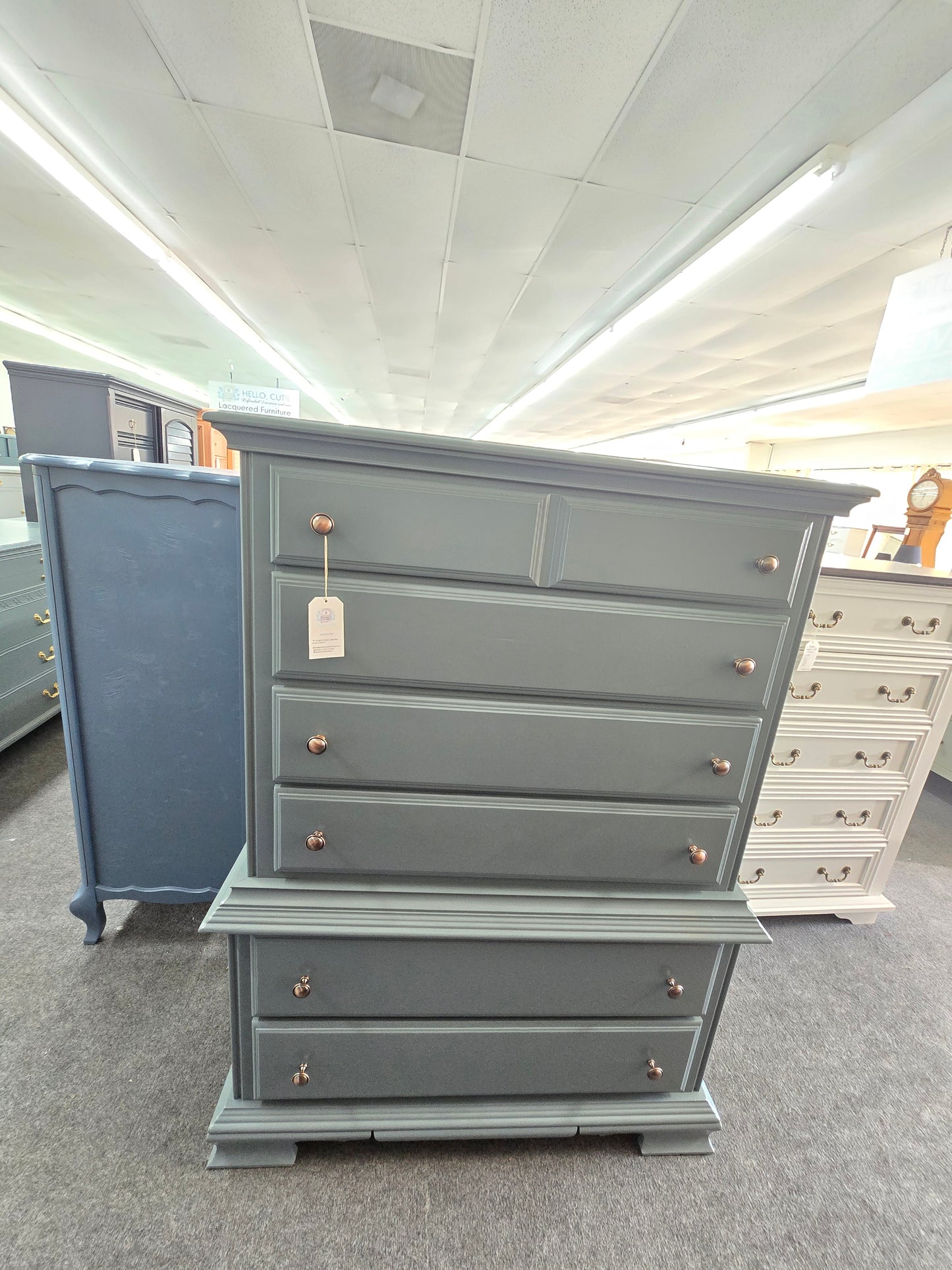 Kincaid solid wood lacquered green chest