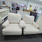 Set of 2 cozy off white re upholstered chairs