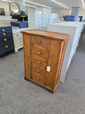 Bamboo vintage cabinet with side shelving