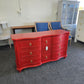 Gorgeous 9 drawers red dresser