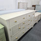 Cream 6 drawers 2 doors dresser