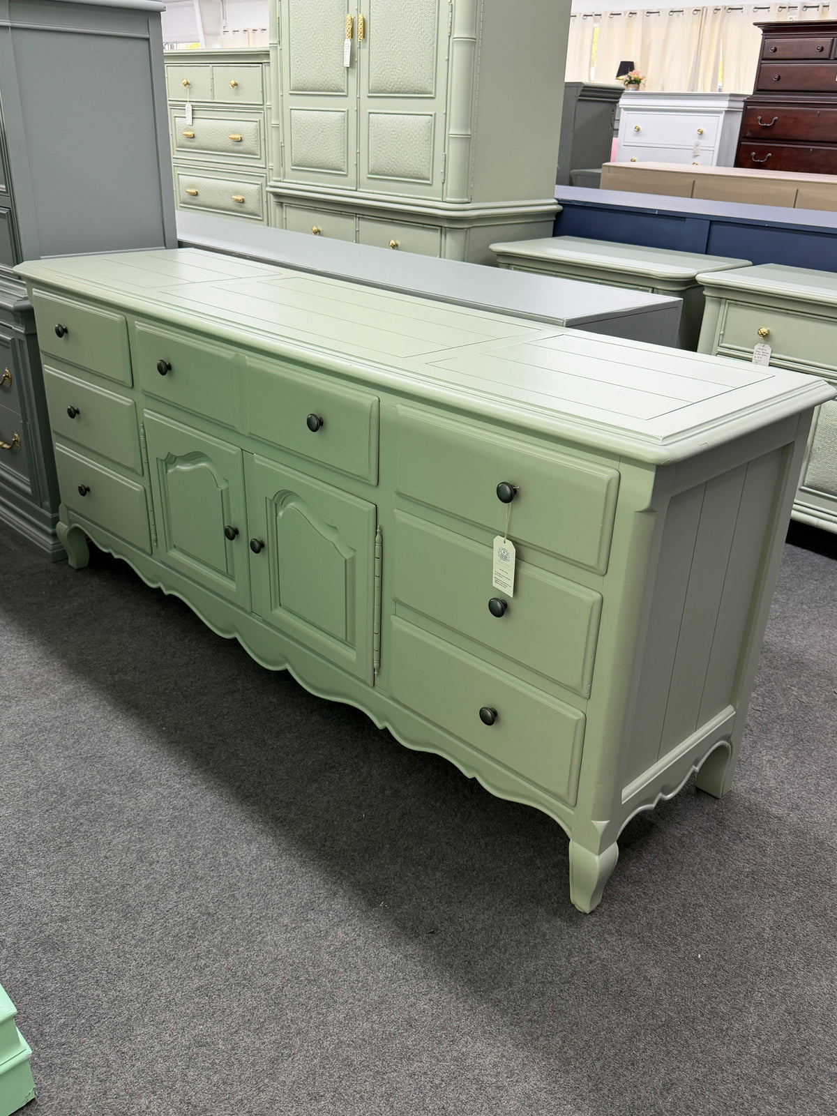 Thomasville green solid wood dresser