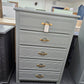 5 drawers green gray chest
