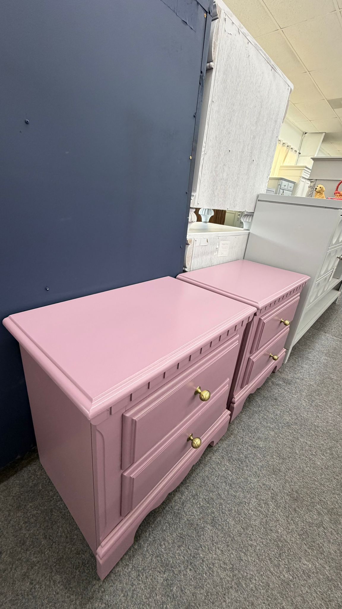 Purple cute pair of nightstands