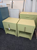 Avocado green pair of nightstands