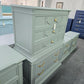 Bassett vintage green gray chest