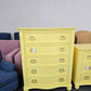 Bowfront yellow modern chest