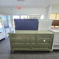 Solid wood plive green lacquered Rotta dresser