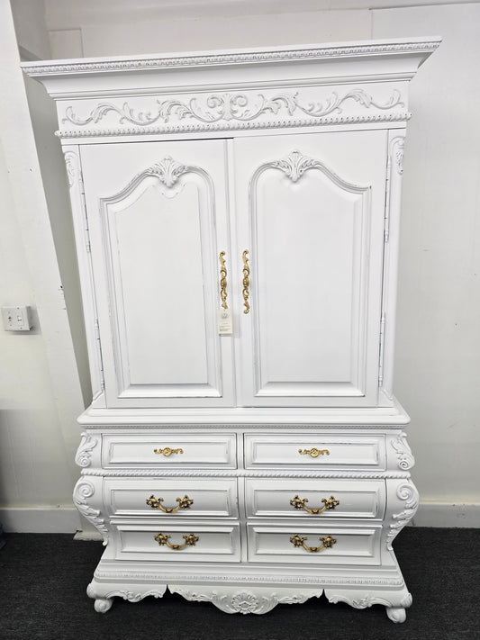 Thomasville white Distressed armoire