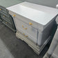 Solid wood 3 drawers gray nightstand