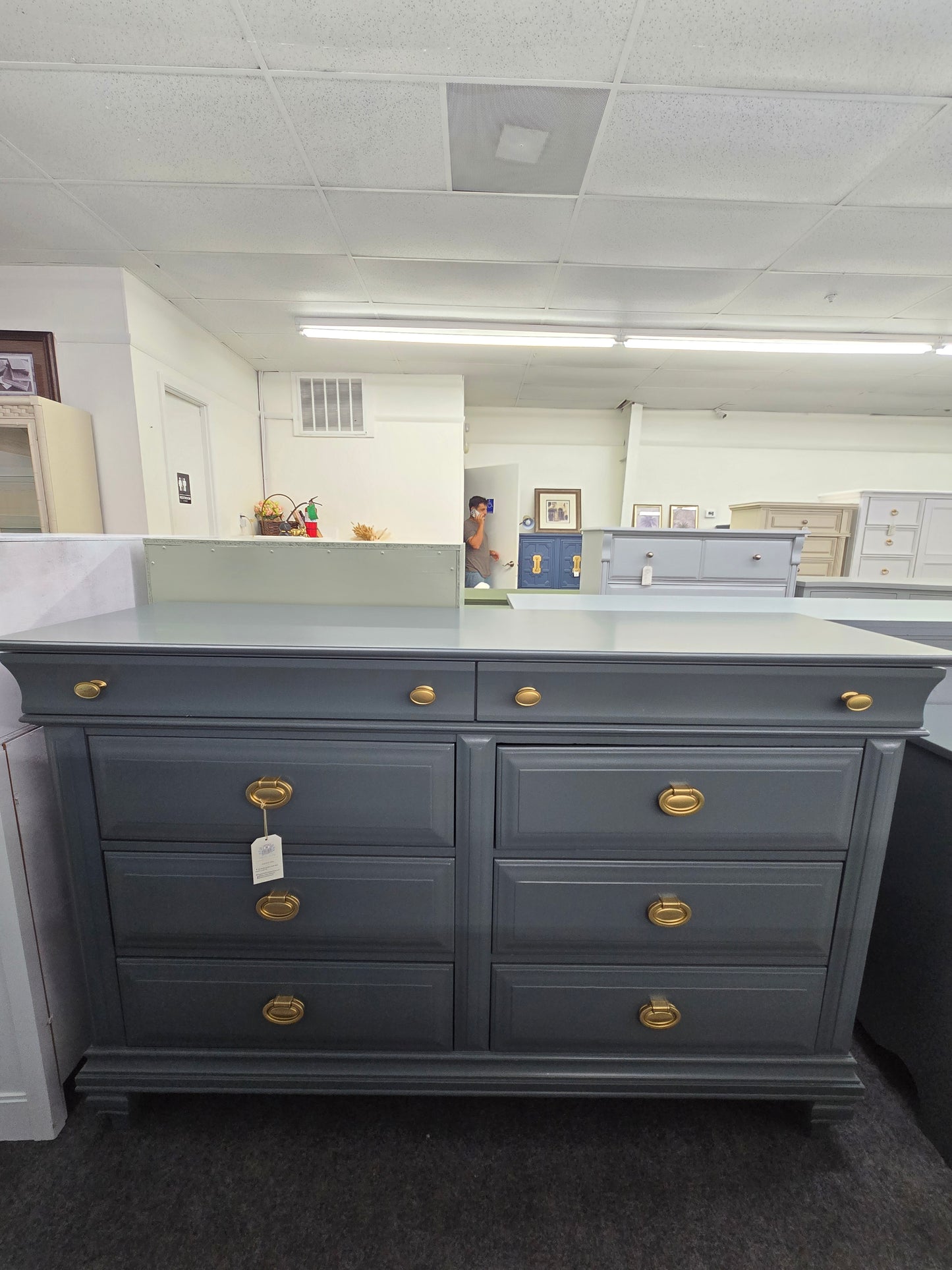 Pulaski dark green dresser