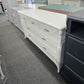 Solid wood and rattan white dresser