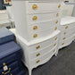 Solid wood white Distressed bowfront tall chest