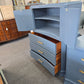 Antique solid wood deep blue chest