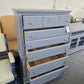 Solid wood vintage blue chest