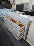 Lacquered blue 7 drawers dresser