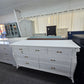Solid wood and rattan white dresser
