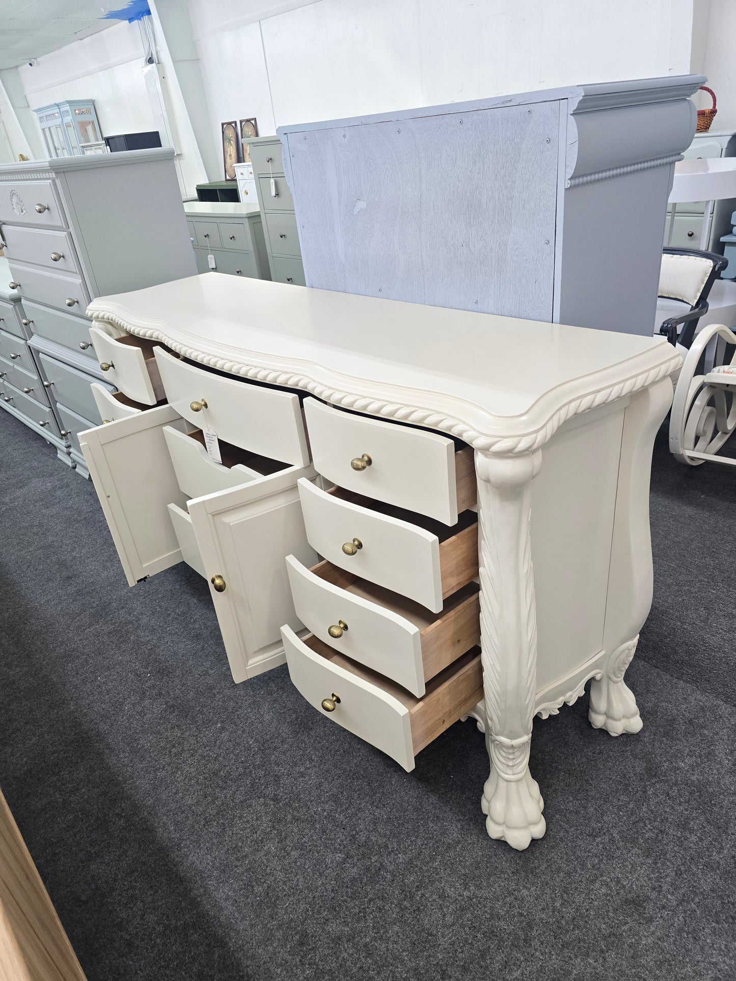 Gorgeous cream solid wood dresser