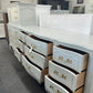 French provincial solid wood gray dresser