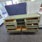 Solid wood plive green lacquered Rotta dresser