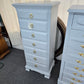 Solid wood gray/blue SUMTER lingerie chest