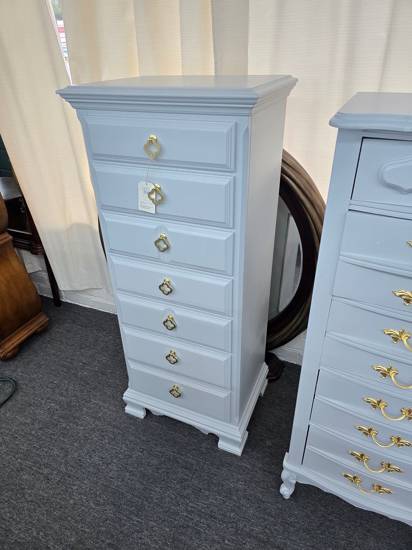 Solid wood gray/blue SUMTER lingerie chest