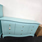Solid wood blue Lacquered curved dresser