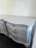 Pair of gray lacquer nightstands