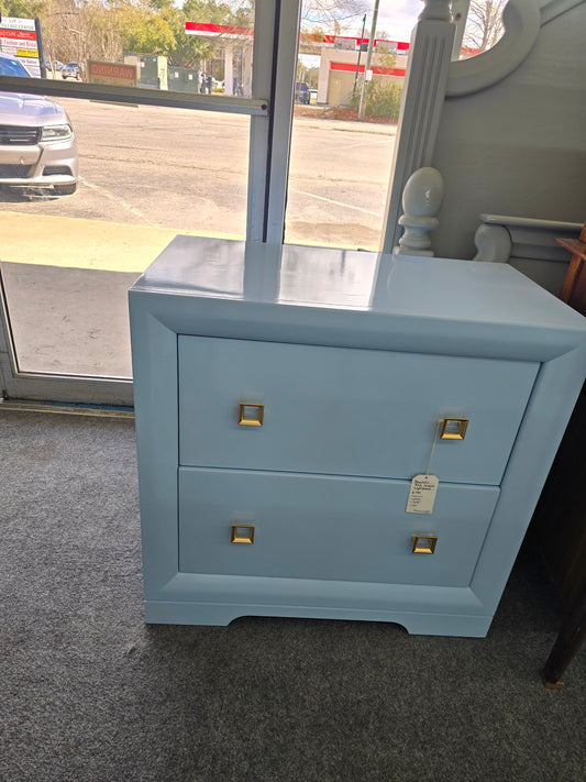 Cindy Crawford blue Lacquered nightstand